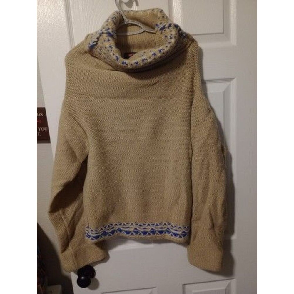 Vintage Diesel Women's L 100% Wool Sweater Made Italy Y2K Cowl Neck Knit